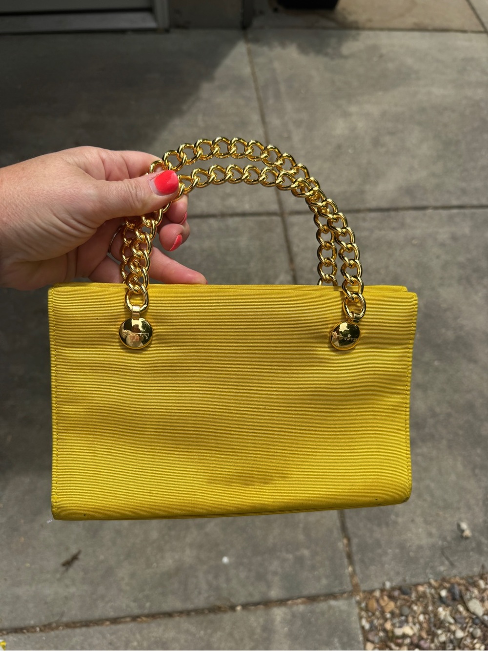 Givenchy Yellow Mini Top-Handle Bag with Gold Chain - Picture 2 of 4